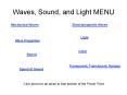 Waves, Sound, and Light MENU PowerPoint PPT Presentation