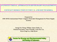 AN INSTITUTIONAL APPROACH TO RIVER BASIN MANAGEMENT: