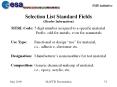 Selection List Standard Fields (Header Information) PowerPoint PPT Presentation