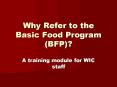 Why Refer to the Basic Food Program BFP PowerPoint PPT Presentation