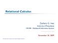 Relational Calculus PowerPoint PPT Presentation