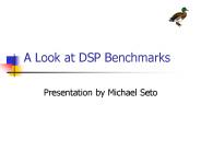 A Look at DSP Benchmarks