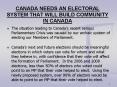 CANADA NEEDS AN ELECTORAL SYSTEM THAT WILL BUILD COMMUNITY IN CANADA PowerPoint PPT Presentation