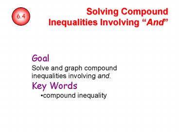 Solving Compound Inequalities Involving And