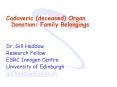 Cadaveric deceased Organ Donation: Family Belongings PowerPoint PPT Presentation