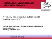 DCELLS All Wales Schools Key Skills Network