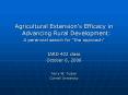 Agricultural Extensions Efficacy in Advancing Rural Development: PowerPoint PPT Presentation