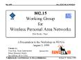 802'15 Working Group for Wireless Personal Area Networks PowerPoint PPT Presentation