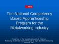 The National Competency Based Apprenticeship Program for the Metalworking Industry PowerPoint PPT Presentation