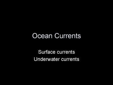 Ocean Currents