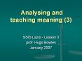 Analysing and teaching meaning (3) PowerPoint PPT Presentation