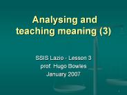 Analysing and teaching meaning (3)