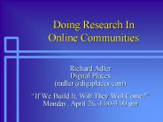 Doing Research In Online Communities