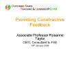 Providing Constructive Feedback PowerPoint PPT Presentation