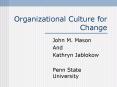Organizational Culture for Change PowerPoint PPT Presentation
