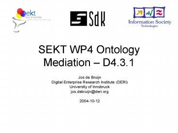 SEKT WP4 Ontology Mediation D4'3'1