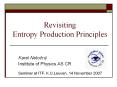 Revisiting Entropy Production Principles PowerPoint PPT Presentation
