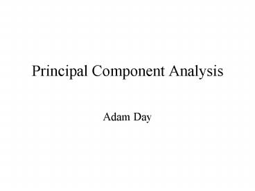 Principal Component Analysis