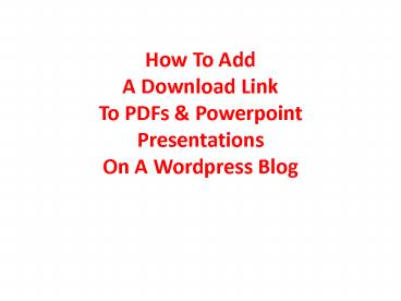 How To Add A Download Link To PDFs