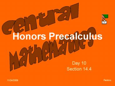 Honors Precalculus