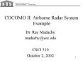 COCOMO II: Airborne Radar System Example PowerPoint PPT Presentation
