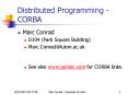 Distributed Programming - CORBA PowerPoint PPT Presentation