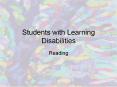 Students with Learning Disabilities PowerPoint PPT Presentation