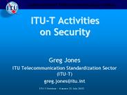 ITU-T Activities on Security