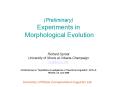 (Preliminary) Experiments in Morphological Evolution PowerPoint PPT Presentation