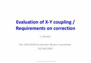 Evaluation of X-Y coupling / Requirements on correction