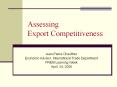 Assessing Export Competitiveness PowerPoint PPT Presentation