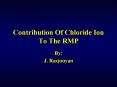 Contribution Of Chloride Ion To The RMP PowerPoint PPT Presentation