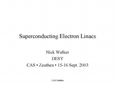 Superconducting Electron Linacs