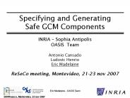 Specifying and Generating Safe GCM Components