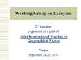 Working Group on Exonyms PowerPoint PPT Presentation