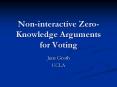 Noninteractive ZeroKnowledge Arguments for Voting PowerPoint PPT Presentation