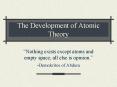 The Development of Atomic Theory PowerPoint PPT Presentation
