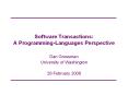 Software Transactions: A Programming-Languages Perspective PowerPoint PPT Presentation