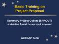 Basic Training on Project Proposal PowerPoint PPT Presentation