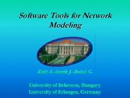 Software Tools for Network Modeling