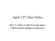 April 13th Class Notes