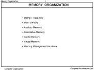 MEMORY ORGANIZATION