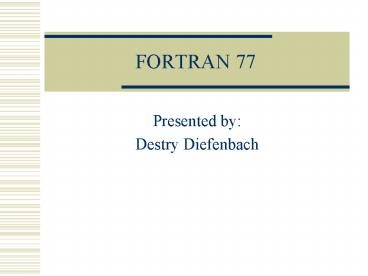 FORTRAN 77