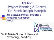 TM 665 Project Planning