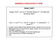 ENSEMBLE FORECASTING AT NCEP
