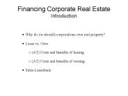 Financing Corporate Real Estate Introduction