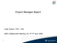 Project Manager Report