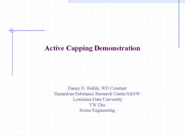 Active Capping Demonstration