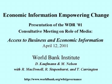 Economic Information Empowering Change
