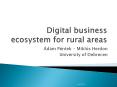 Digital business ecosystem for rural areas PowerPoint PPT Presentation